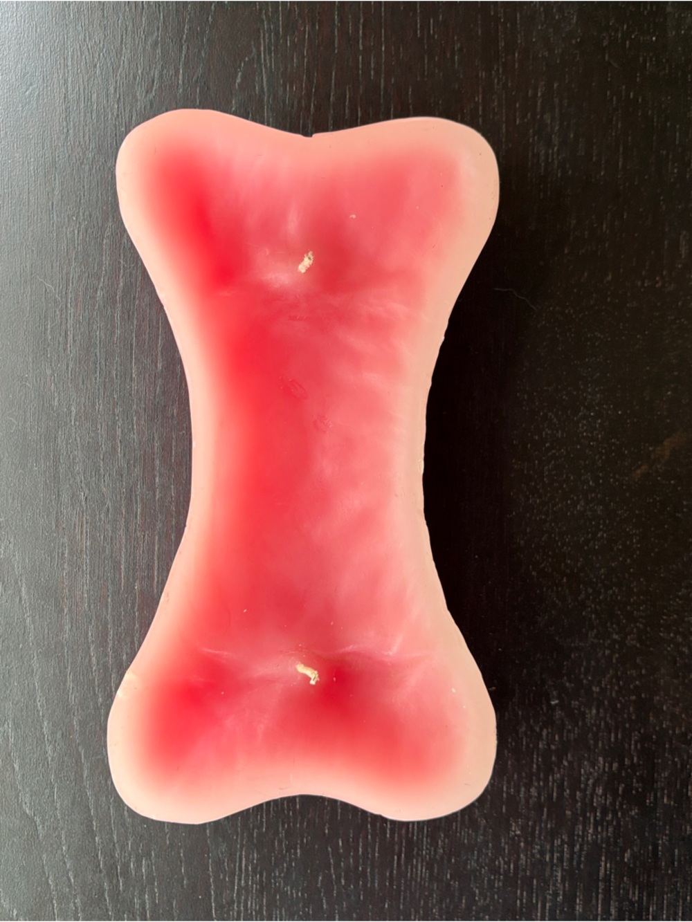 Dog Lover's Handmade Red & Pink Dual Wick Large Dog Bone Candle